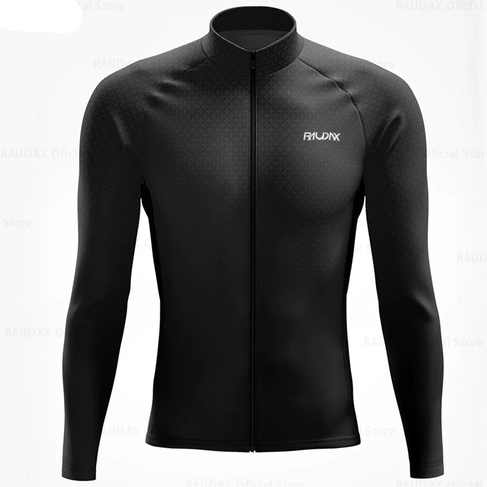 Wielerset voor Heren – Fietsshirt met Lange Mouwen en Bibbroek, Ademend Materiaal 17