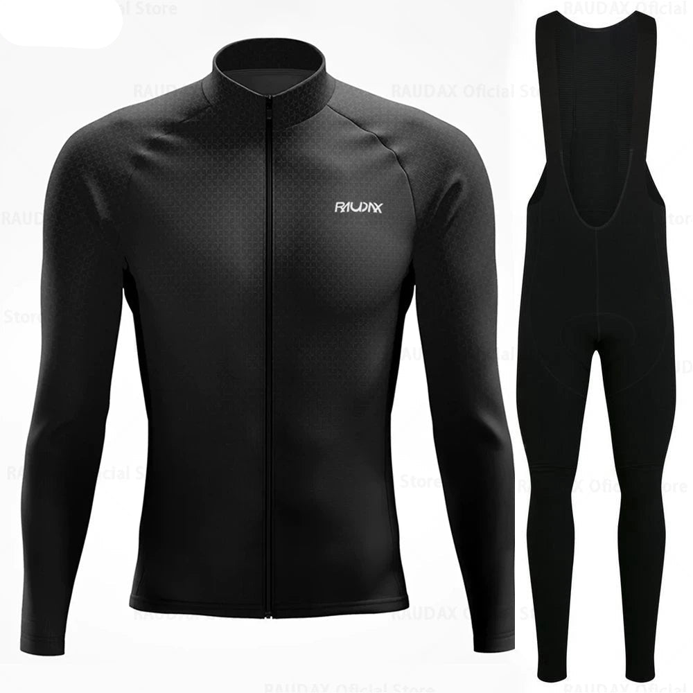 Wielerset voor Heren – Fietsshirt met Lange Mouwen en Bibbroek, Ademend Materiaal 5