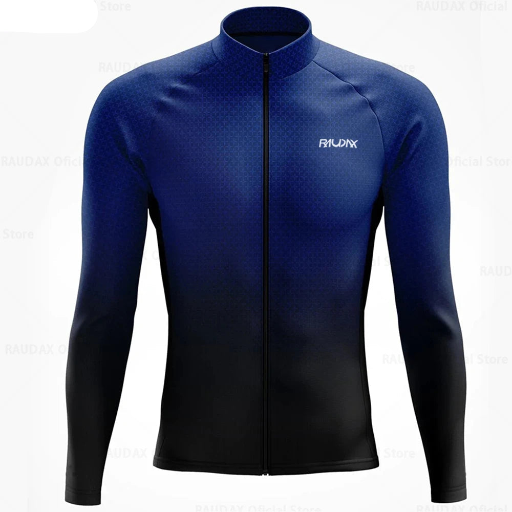 Wielerset voor Heren – Fietsshirt met Lange Mouwen en Bibbroek, Ademend Materiaal 8