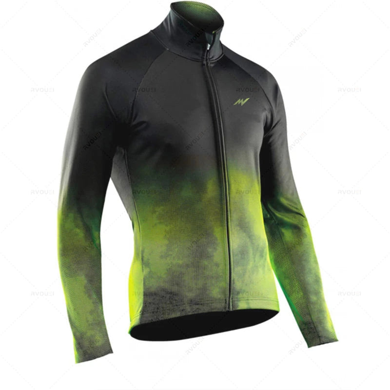 Wielerset voor Heren – Fietsshirt met Lange Mouwen en Bibbroek, Ademend en Comfortabel 10