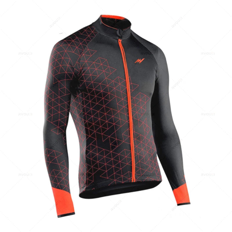 Wielerset voor Heren – Fietsshirt met Lange Mouwen en Bibbroek, Ademend en Comfortabel 11