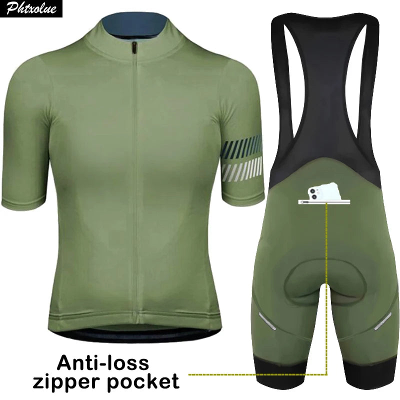 Wielertrui Set Voor Mannen En Vrouwen, Anti-UV, Ademend, Met Rits 0