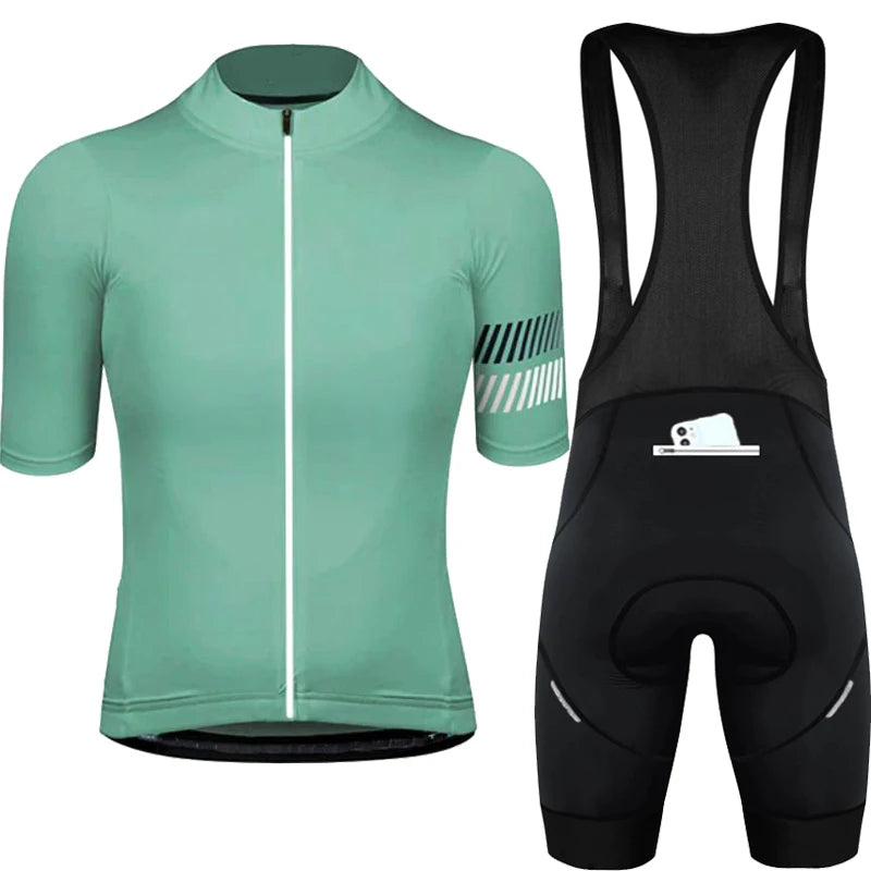 Wielertrui Set Voor Mannen En Vrouwen, Anti-UV, Ademend, Met Rits 19