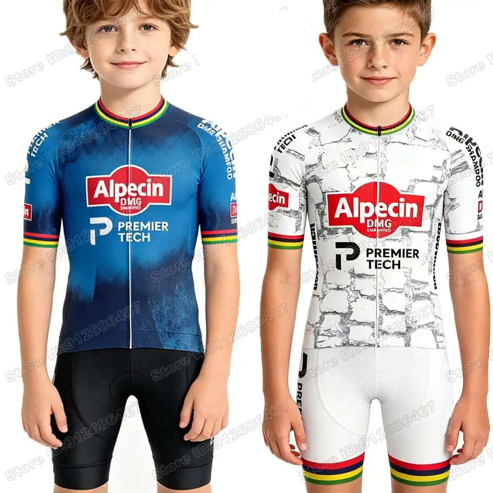 Wielertrui Set voor Kinderen met Korte Mouwen en Broek, Ademend Materiaal, Meerdere Kleuren 0