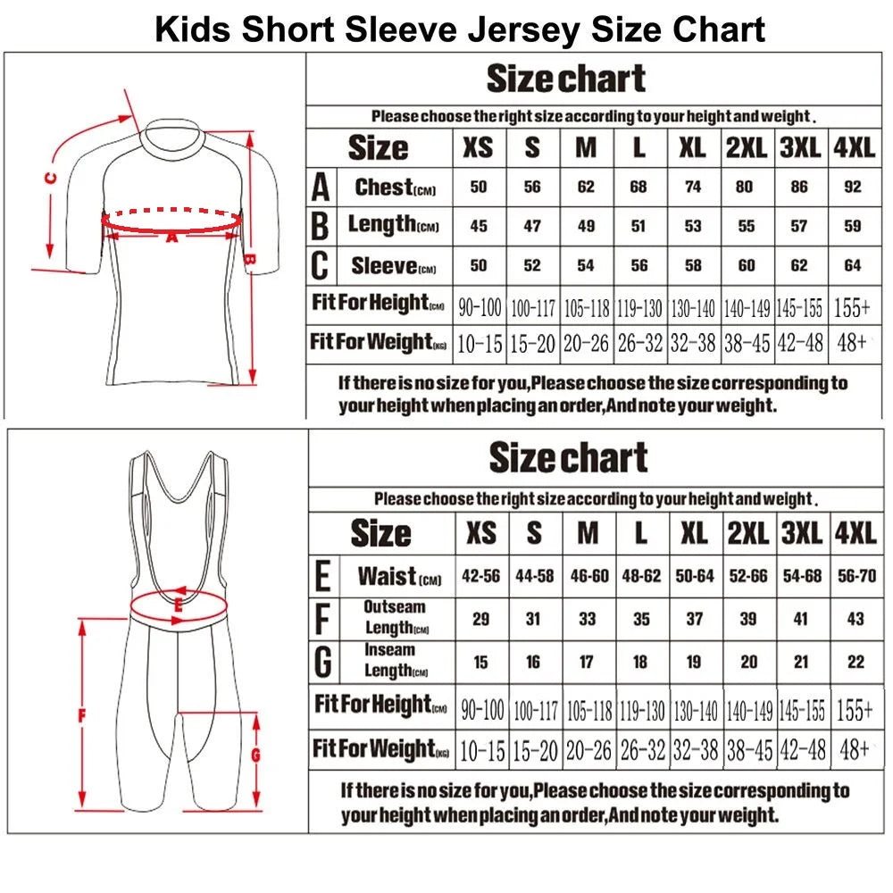 Wielertrui Set voor Kinderen met Korte Mouwen en Broek, Ademend Materiaal, Meerdere Kleuren 5