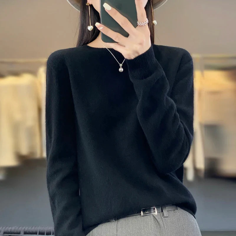 Womens Sweater Cashmere Crewneck Warm Pullover 12