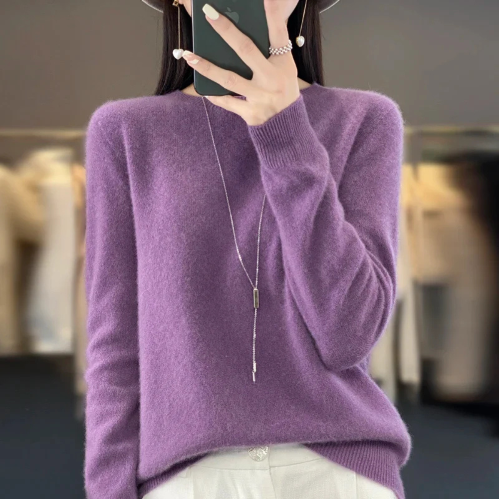 Womens Sweater Cashmere Crewneck Warm Pullover 14