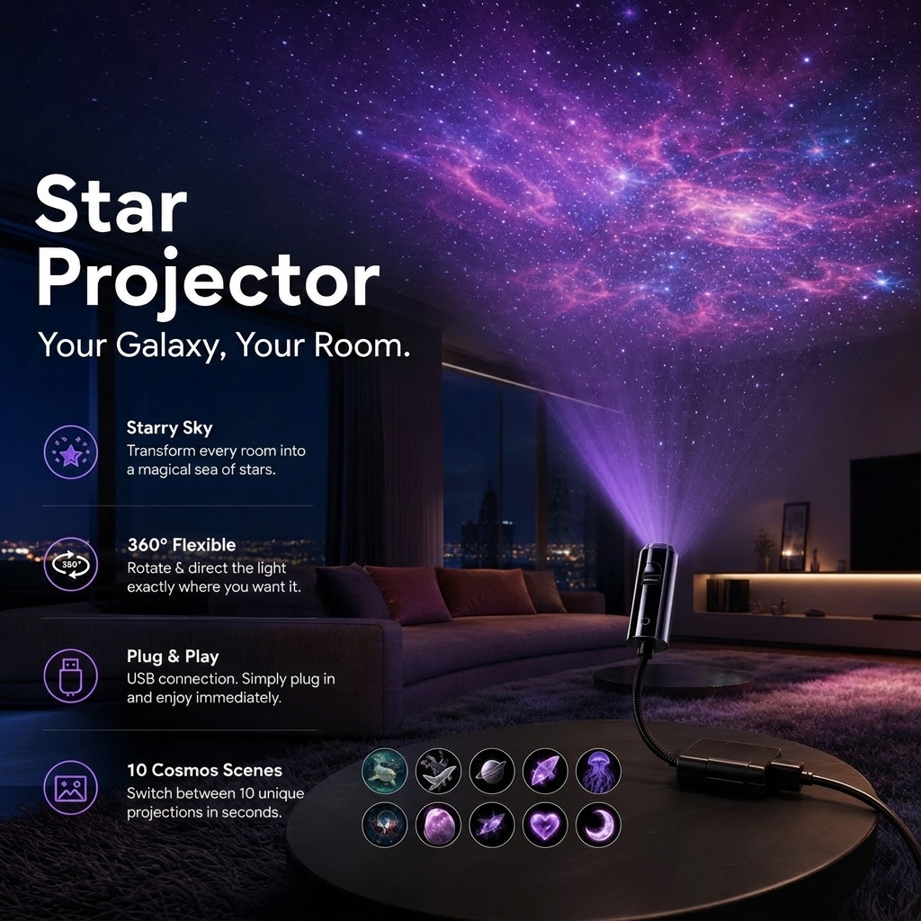 LED star projector with 10 projection discs 5