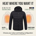 Slimme verwarmingsjas heren – USB-thermostaat en warmtezones VestraGear
