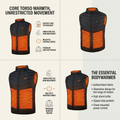 Verwarmd bodywarmer vest – instelbare zones en vrije armen VestraGear